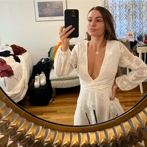 Selfie Leslie Polyester White flower textured dress